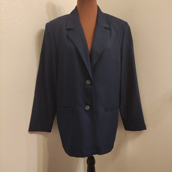 Alfred Dunner Jackets & Blazers - NWT Alfred Dunner Women's Classics Navy Blue Two Button Blazer Jacket, size 12